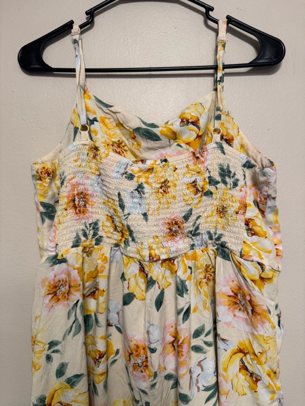 Old Navy Cream Romper with Yellow Floral Print - Picture 5 of 7
